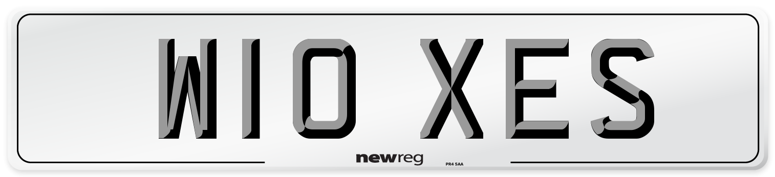 W10 XES Number Plate from New Reg